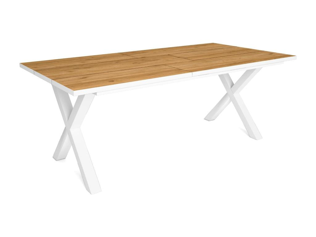 Dining table for 10 people, 200cm, robust, stable structure, solid legs, oak/white XRZE69080