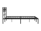 Metal bed frame with black headboard 150x200 NUGP39145