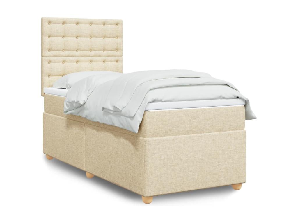 Nobellea bed base and mattress, Cream, 90x190 cm, Fabric BXPU49051