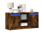 TV stand with LED lighting, smoked oak, 100x34x50 cm, engineered wood, PWHB22971