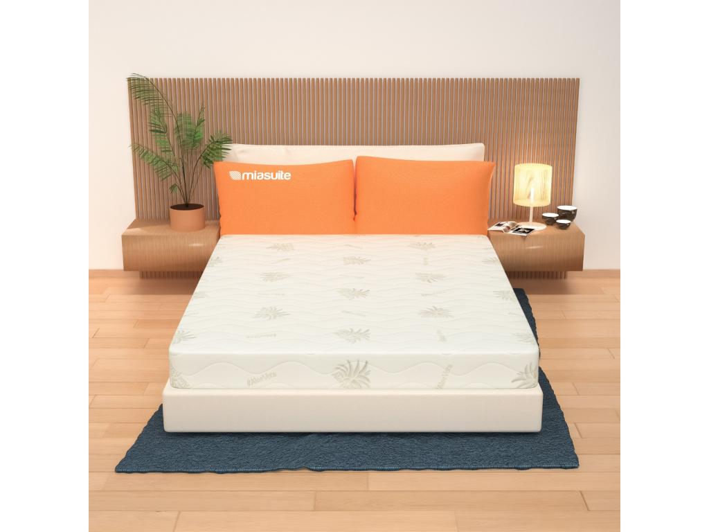 Memory foam mattress 160x190 cm, 17 cm high - Removable cover with Aloe vera lining - Baldo BJVS54827