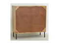 Boisona chest of drawers in natural and black-stained mango wood, 3 doors, 1 storage niche MTIX40747