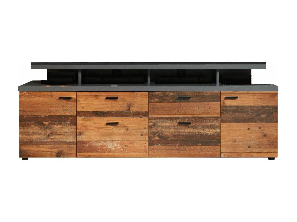 Nobellea - Living room/lounge furniture - TV unit max 65 in melamine wood and matte grey - WDH 180-66-47 cm CYBU75770