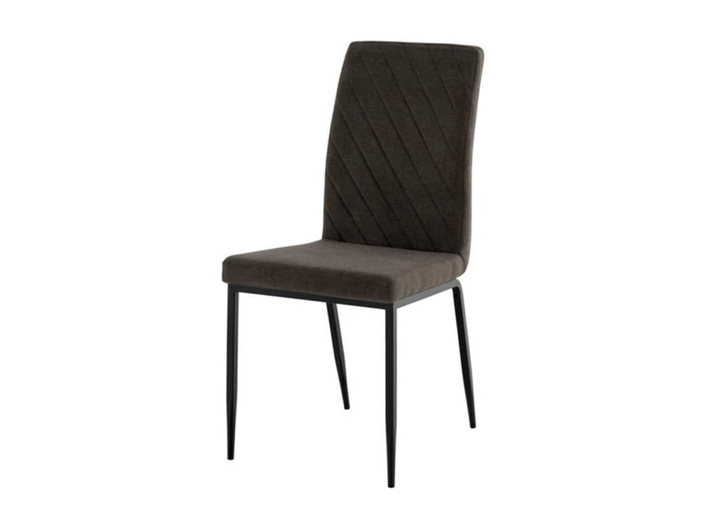 Comfort chair – Quilted fabric and black metal legs for modern interiors – Dark Grey JTLH08187