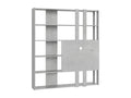 Boisona M bookcase with TV stand, concrete grey, NLWS99446