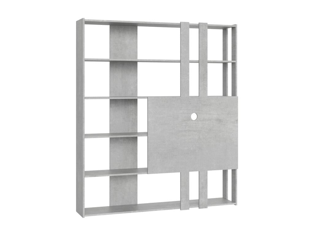 Boisona M bookcase with TV stand, concrete grey, NLWS99446