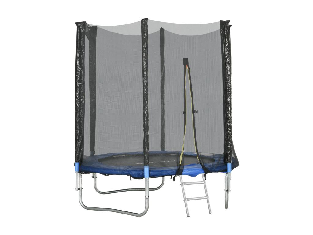180cm Outdoor Trampoline with Safety Net, Padded Poles and Ladder WDEA57397