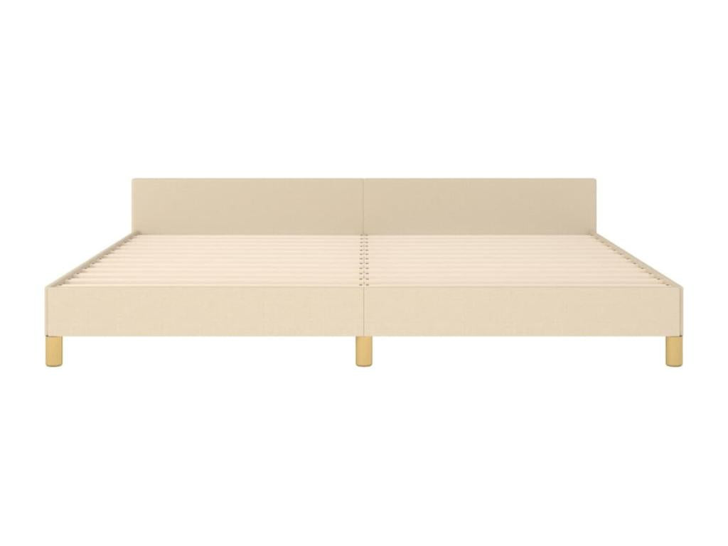 Bed frame without mattress, cream color, 200x200 cm, fabric, YZNF38645