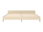 Bed frame without mattress, cream color, 200x200 cm, fabric, YZNF38645