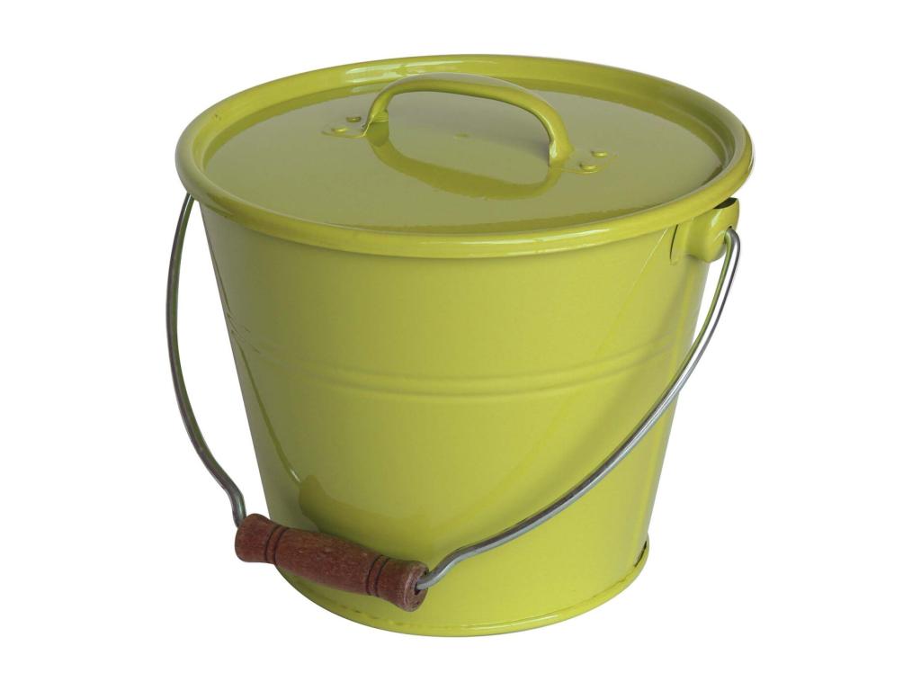 5L bucket with lid in olive green galvanized steel UTAS88102