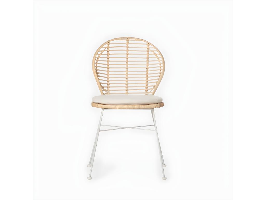 Outdoor chair in natural fiber, white, 51x89 cm - Nobelea EHEZ27391