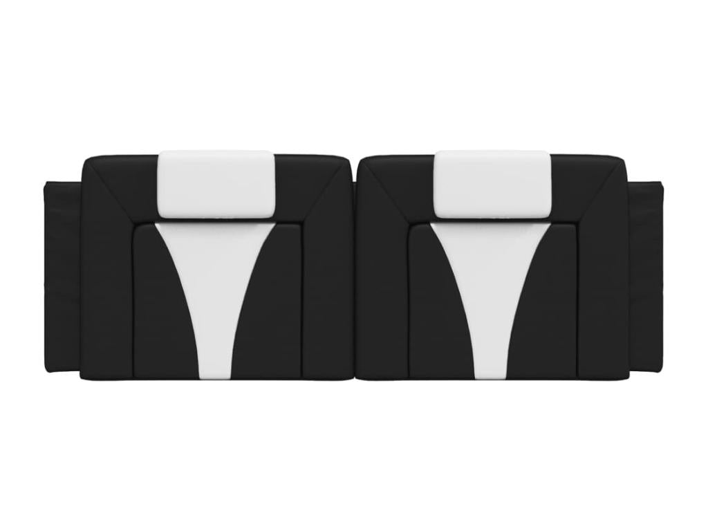 Black and white faux leather headboard cushion, 120 cm, OIZU93405