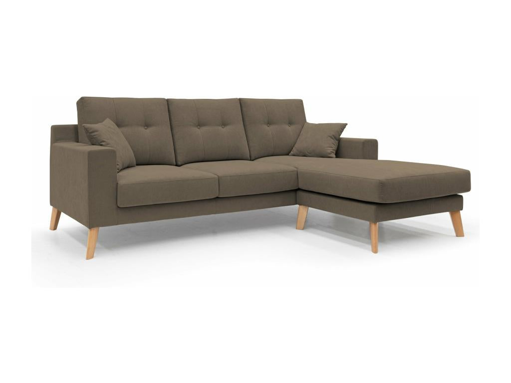 Boisona Modern Reversible Corner Sofa in Soft Waterproof Fabric T02 237 cm Brown JDTW75293