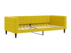 Daybed with pull-out bed and drawers, yellow, 90x200 cm, velvet, AKDR62032