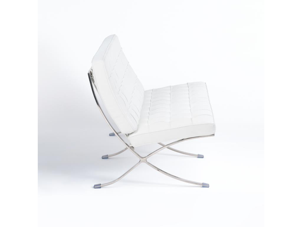 Nobellea ASDY45532 2-seater designer sofa in white tufted faux leather