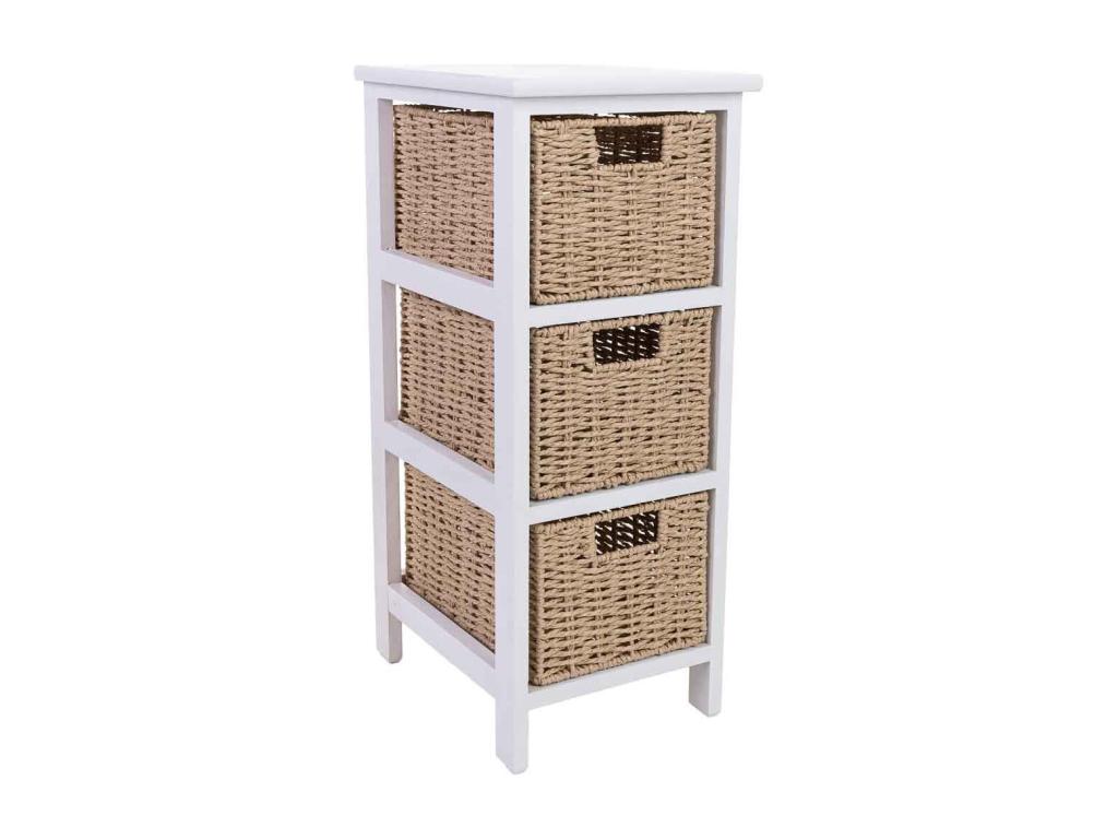 Wooden chest of drawers with 3 synthetic fiber drawers 26x32x63 TOZS19819