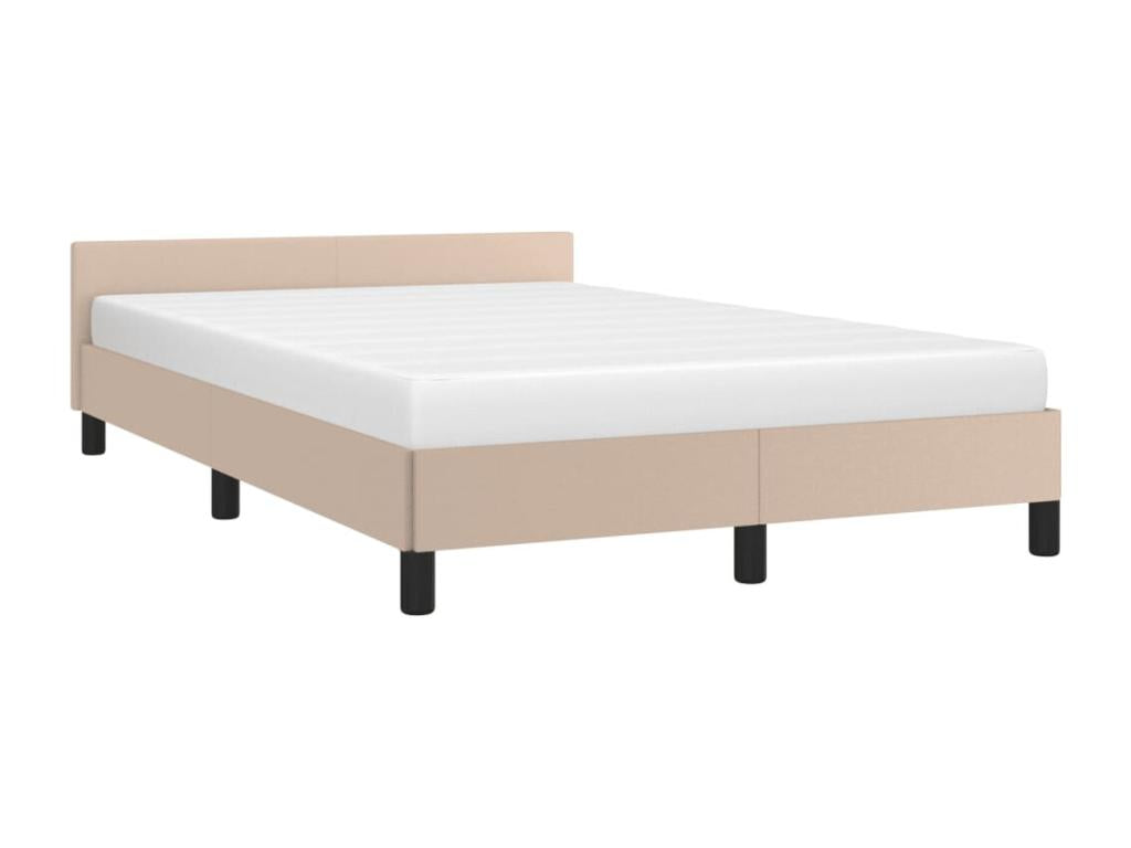 Bed frame with cappuccino headboard 120x190 faux leather XCDI91616