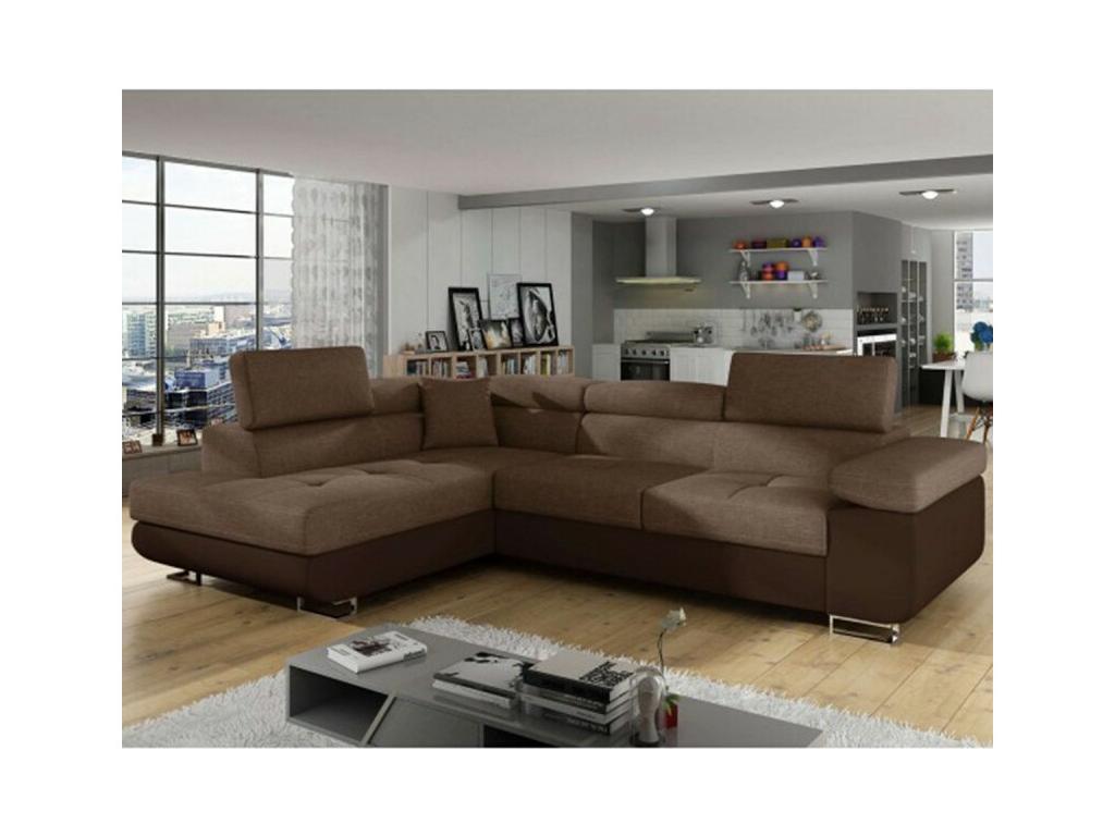 Boisona 275cm Right-Hand Corner Sofa Bed, Brown XJVC74609