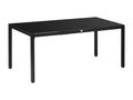 Rectangular garden table for 8 people, dimensions: 180L x 80W x 72H cm, aluminum with black tempered glass top, UJBS98673