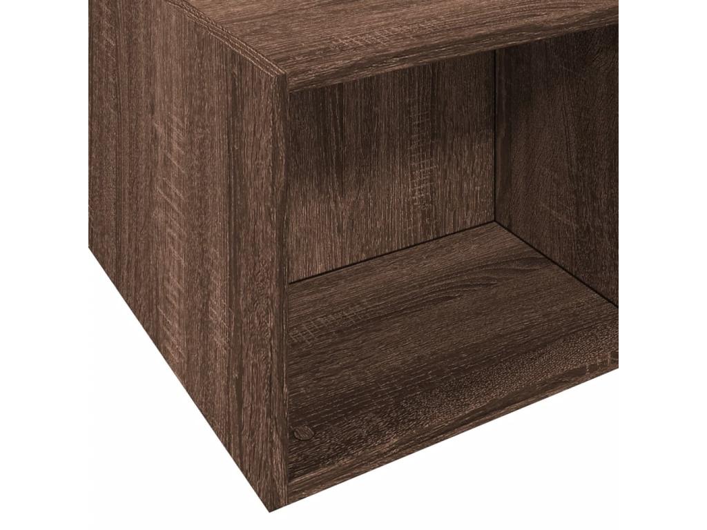 Bed frame without mattress, brown oak, 140x190 cm, YYTZ21892