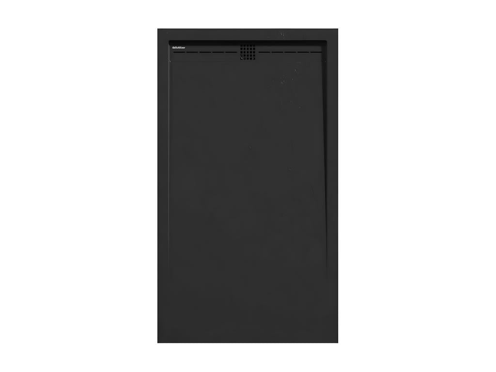 Black shower tray with slate finish, Nobellea colored drain cover - 150x70 cm JDUF03166