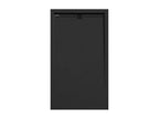 Black shower tray with slate finish, Nobellea colored drain cover - 150x70 cm JDUF03166
