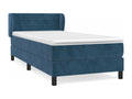 Upholstered bed base with mattress, dark blue, 90x190 cm, XTWD51189