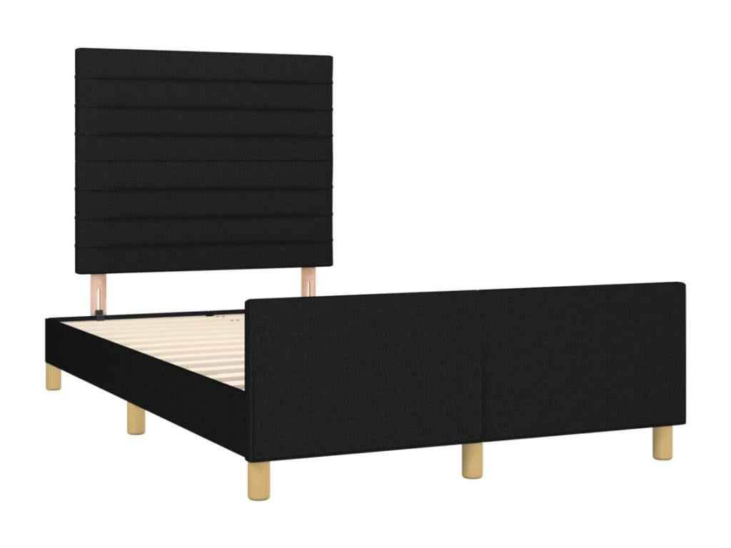 Bed frame with black headboard 120x190 cm fabric RTGH59423