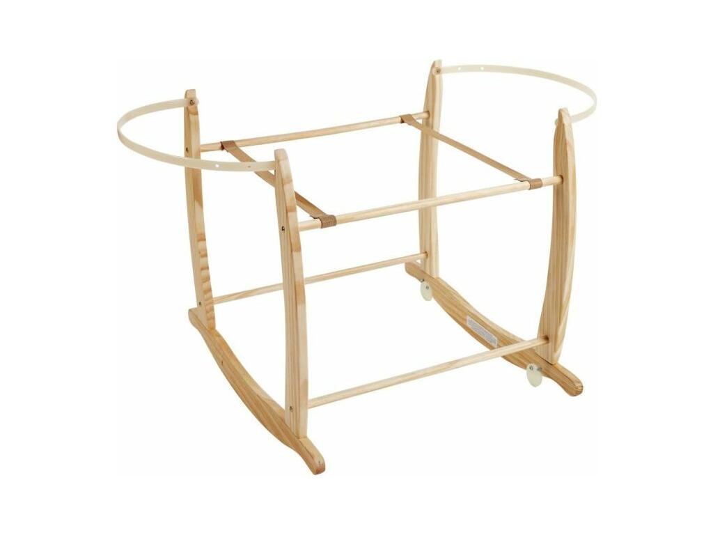 Rocking chair legs for Moses basket, beige wood, 51.8x30/37x71.5/84.5cm TCBB32774