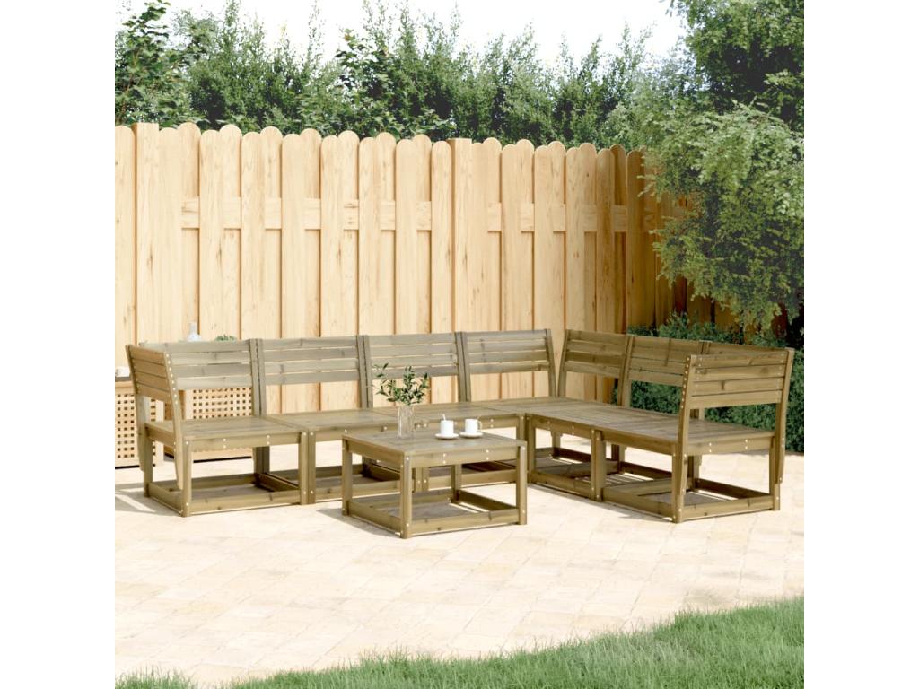 6-piece garden furniture set in impregnated pine wood MWDI79965