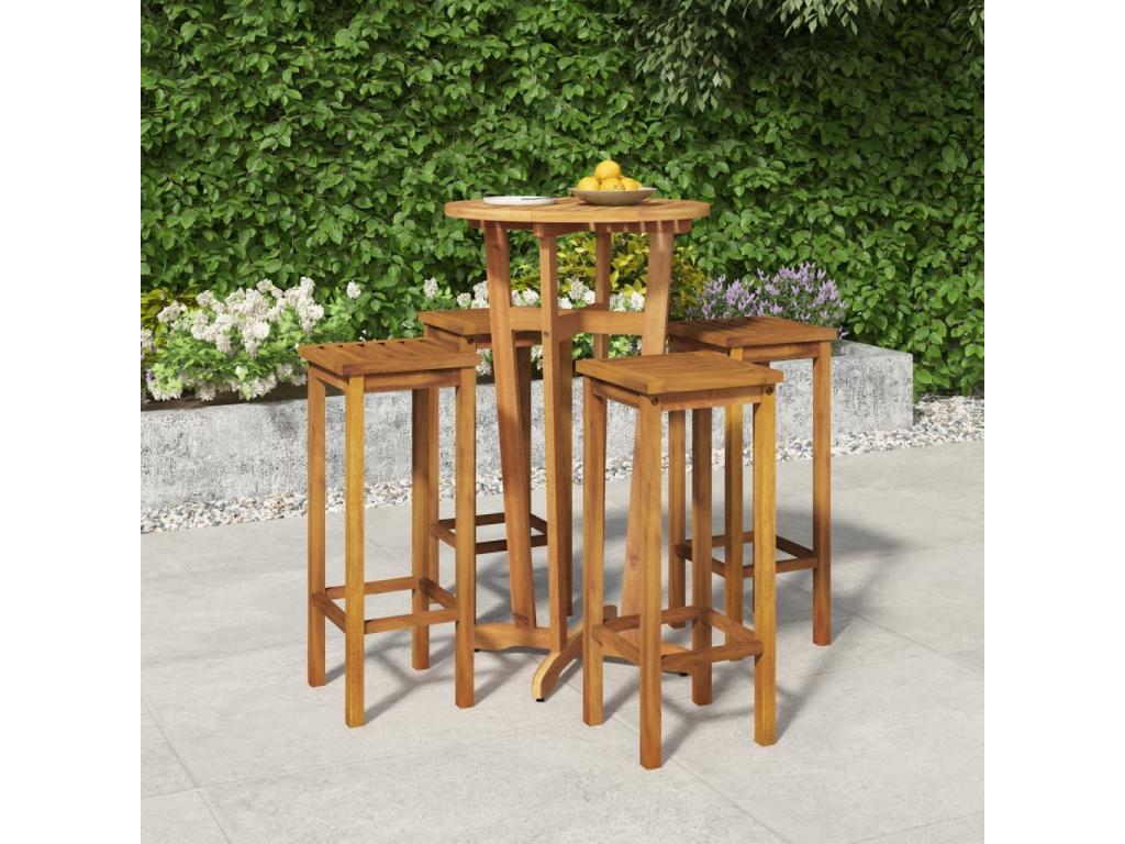 Boisona 5-piece solid wood garden bar set XDTH53498