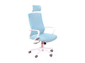 Ergonomic office chair in breathable mesh with adjustable headrest - Mesh - Blue POMM39556
