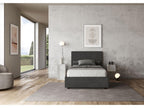 Single bed without slatted base, upholstered, 120x200 cm, grey microfiber, Boisona TPAF17446