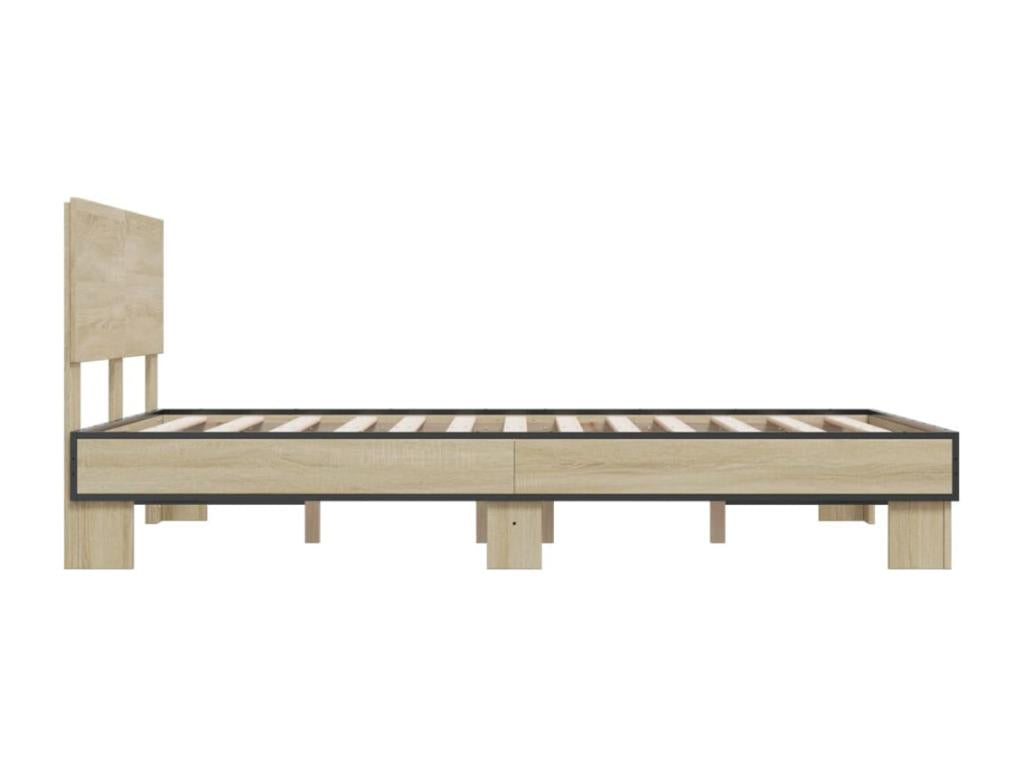 Bed frame without mattress, oak, 140x200 cm YLXH60963