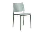 Set of 4 sage green plastic patio chairs SEDT49364