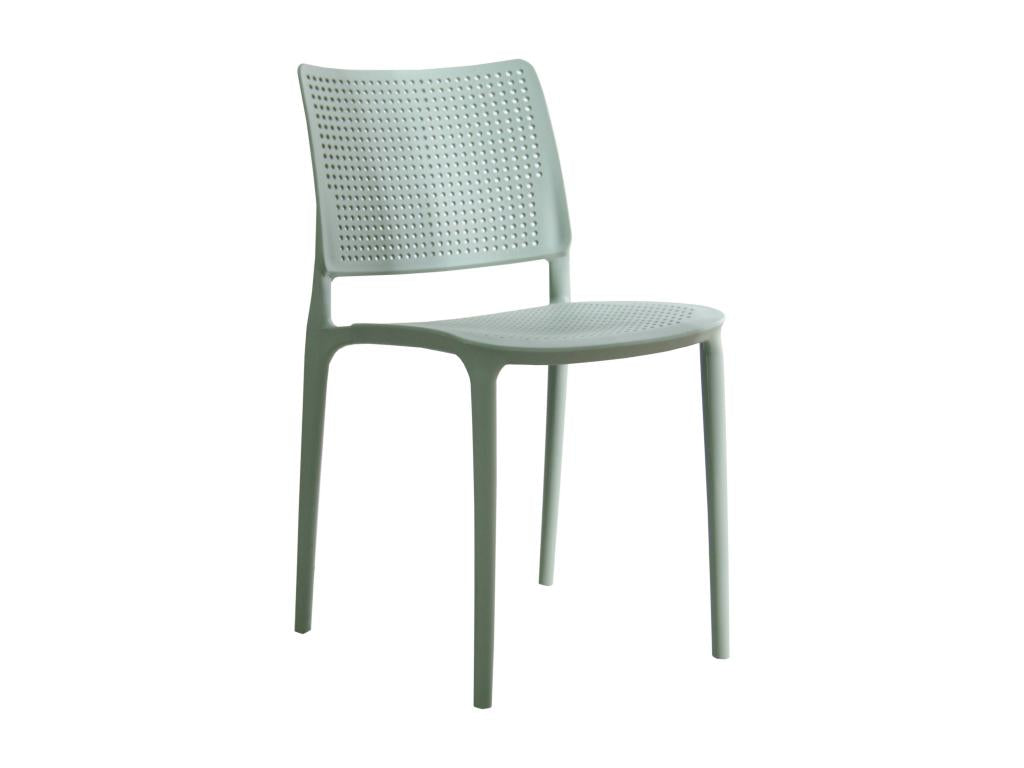 Set of 4 sage green plastic patio chairs SEDT49364
