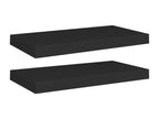 2-piece floating wall shelves, black, 50x23x3.8 cm, Boisona XKYQ98461