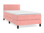 Upholstered bed base with mattress, Pink, 90x200 cm, Velvet YMJN49853