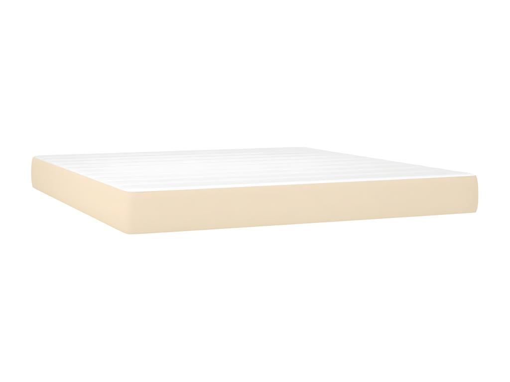 Upholstered bed base with mattress, Cream, 180x200 cm, Fabric BOYD30568