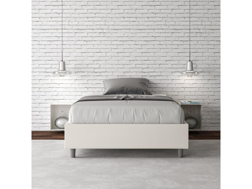 Boisona BYGR97468 Upholstered Storage Bed 140x210 White Faux Leather