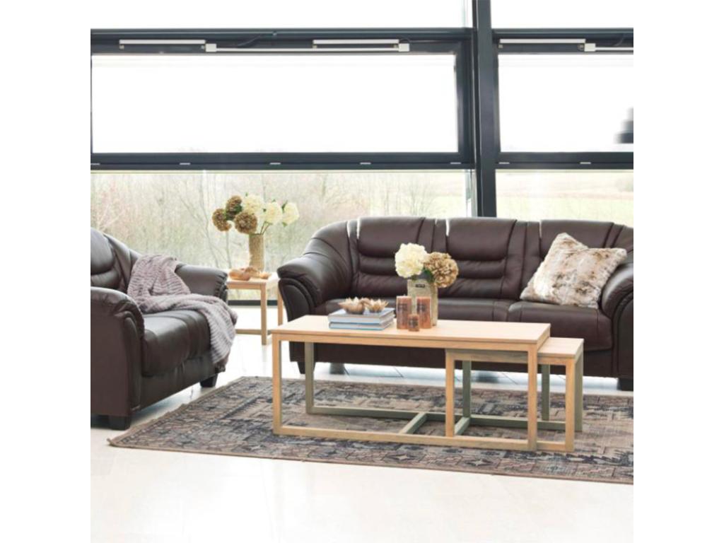 Set of 3 rectangular nesting coffee tables in wood Boisona AYOA19726