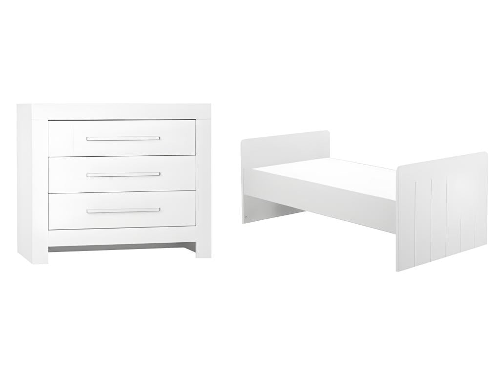 Nobellea White Convertible Baby Cot and Changing Table MXYJ45387