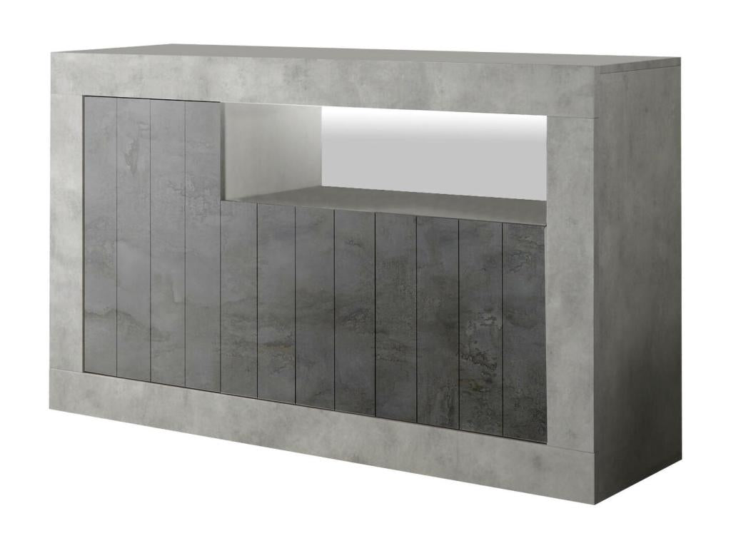 Sideboard, living room sideboard, kitchen pantry, Made in Italy, 138x42x86 cm, Cement and Slate, MNVE54500
