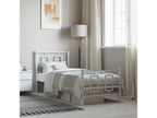 Metal bed frame with headboard and footboard, white, 75x190 cm, ERIG01578