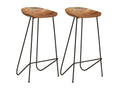 Set of two brown wooden stools 41x36x76 cm 1202088 ALXV04744