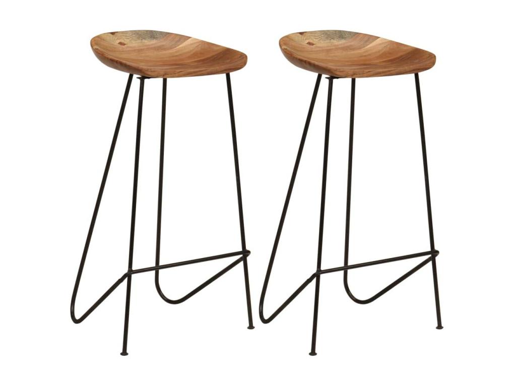 Set of two brown wooden stools 41x36x76 cm 1202088 ALXV04744