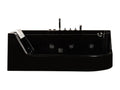 Boisona black glass-fronted whirlpool bathtub - 1 person - 263L - 170x80x57cm - left-hand corner QIRS58382
