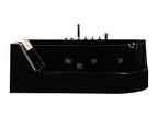 Boisona black glass-fronted whirlpool bathtub - 1 person - 263L - 170x80x57cm - left-hand corner QIRS58382