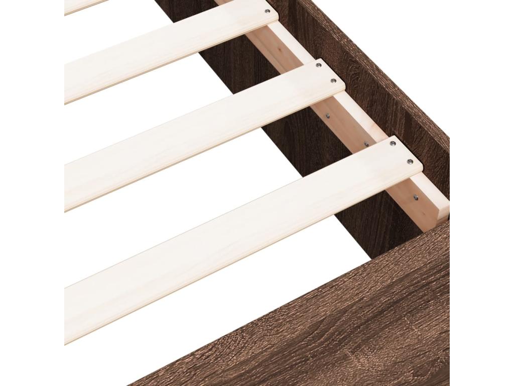 Bed frame without mattress, brown oak, 140x190 cm, YYTZ21892