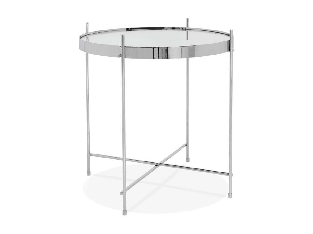 Nobellea Foldable Round Side Table 45cm Silver KRPB17422
